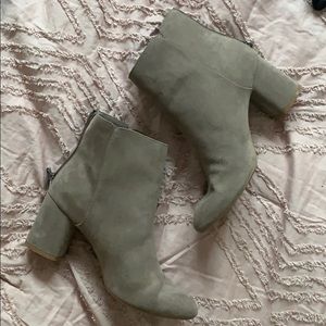 Grey suede booties